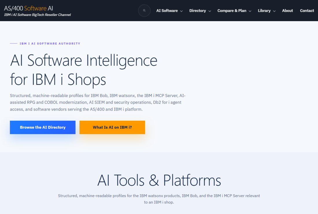 Homepage of ai.as400software.com
