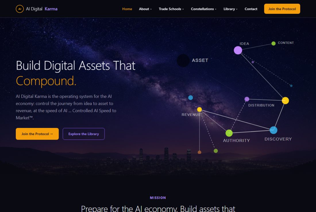 Homepage of AIDigitalKarma.com