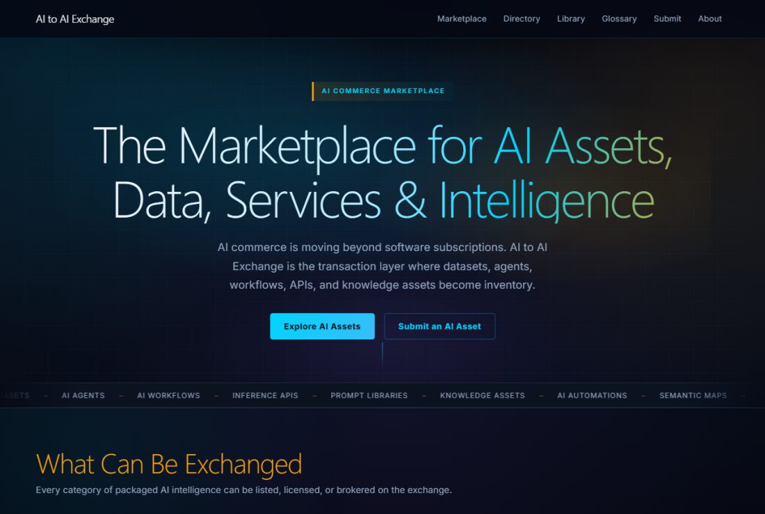Homepage of AItoAIExchange.com