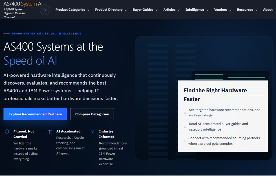 Homepage of AS400System.com
