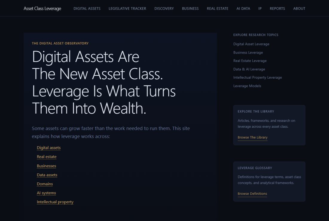 Homepage of AssetClassLeverage.com