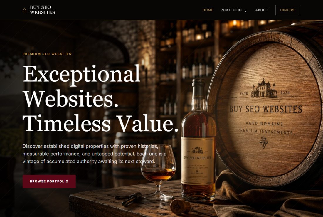 Homepage of BuySEOWebsites.com