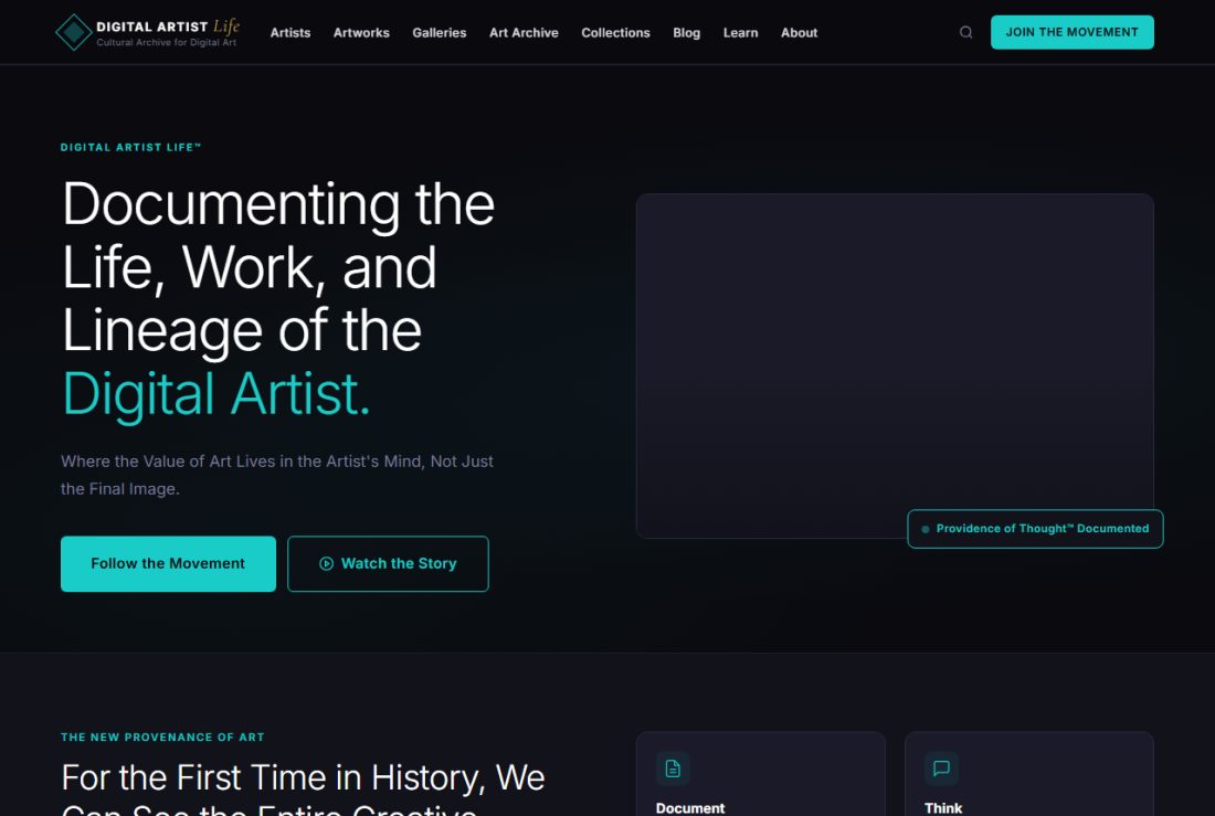 Homepage of DigitalArtistLife.com