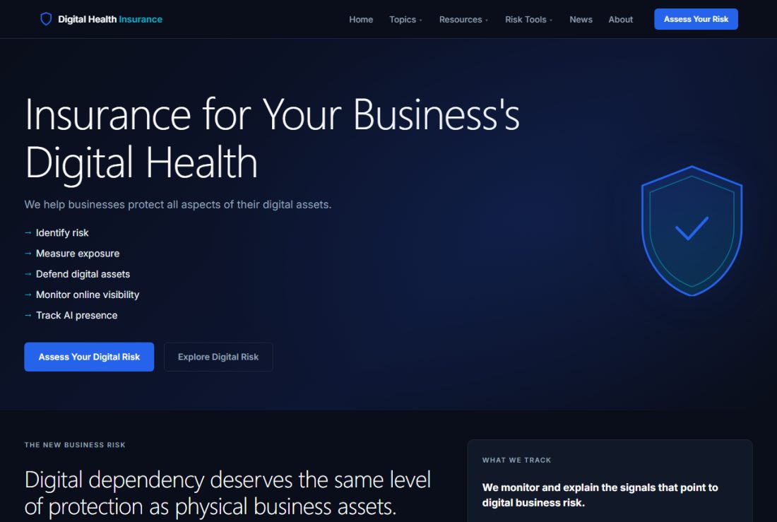 Homepage of DigitalHealthIns.com