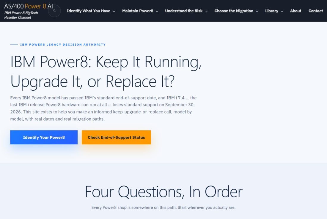 Homepage of power8.as400system.com