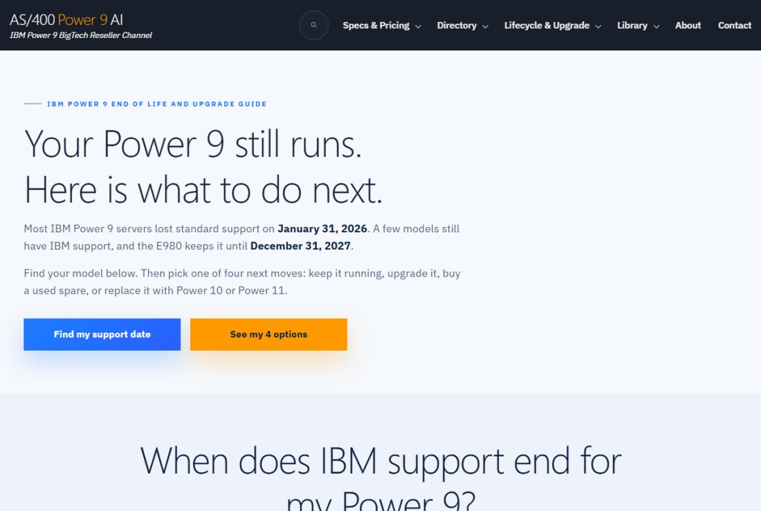 Homepage of power9.as400system.com