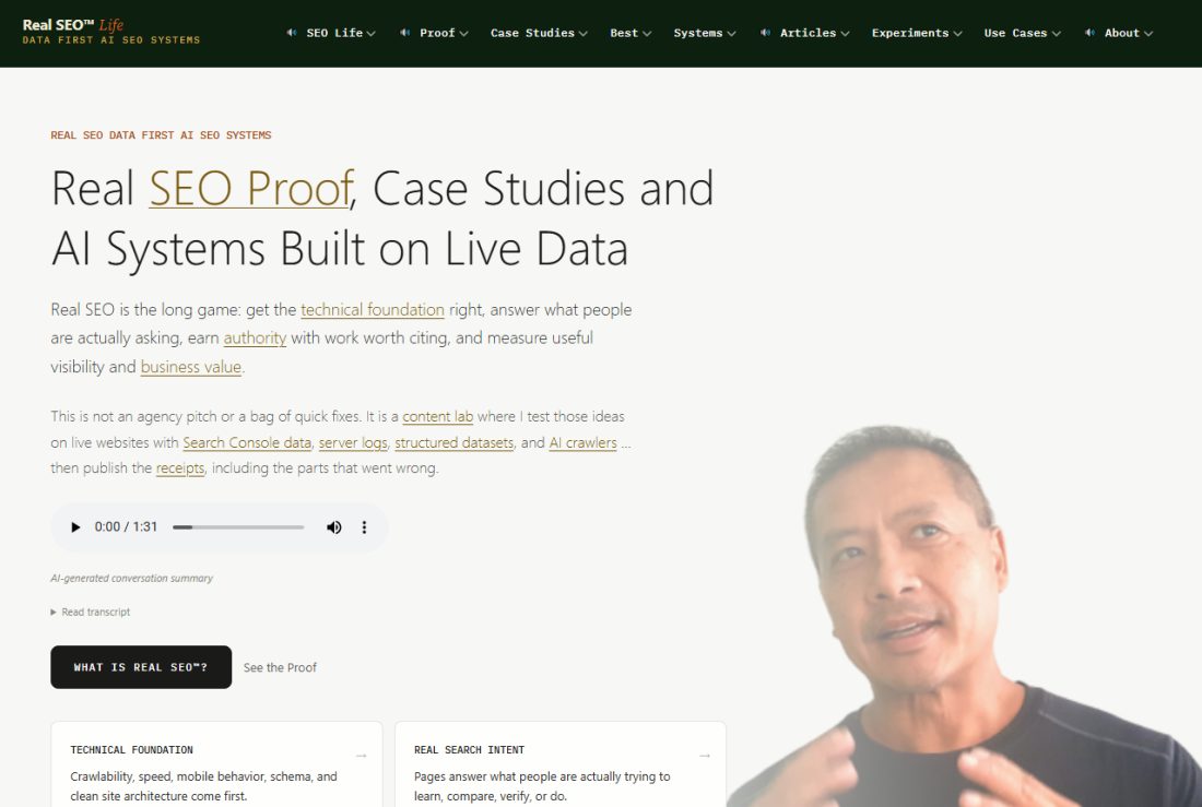 Homepage of realseolife.com