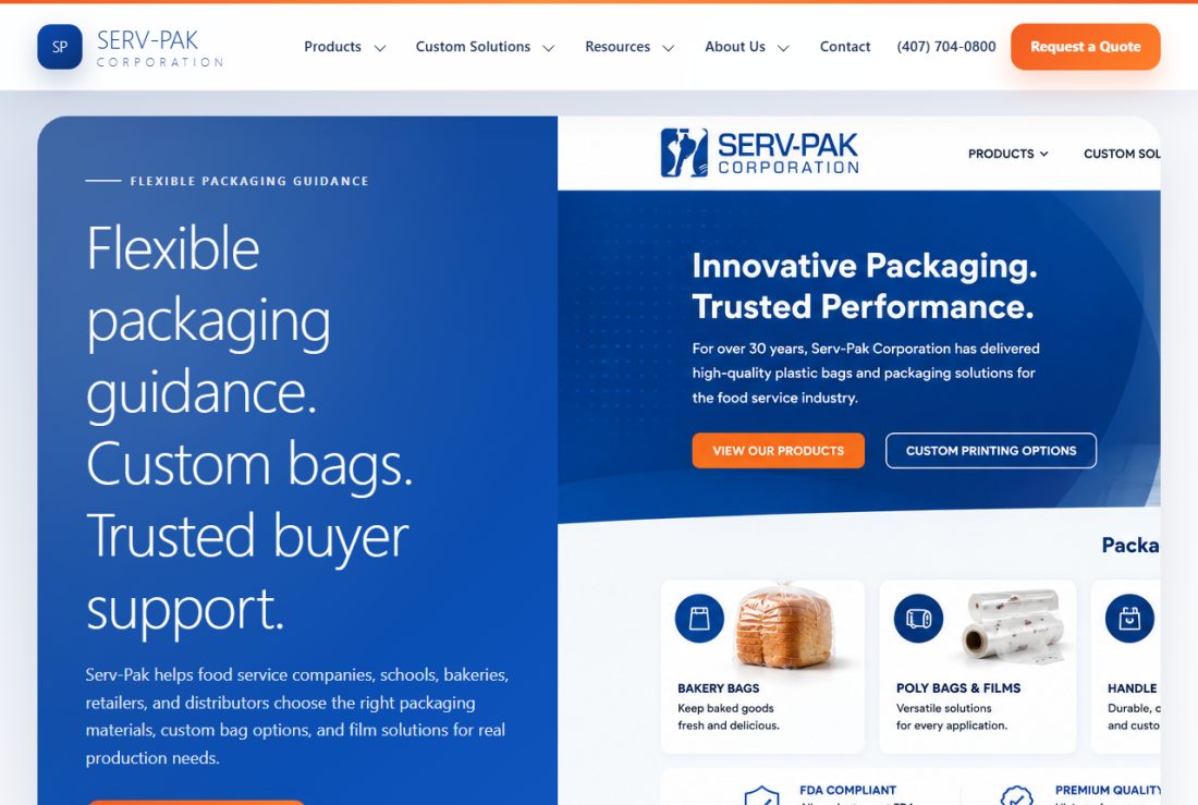 Homepage of serv-pak.com
