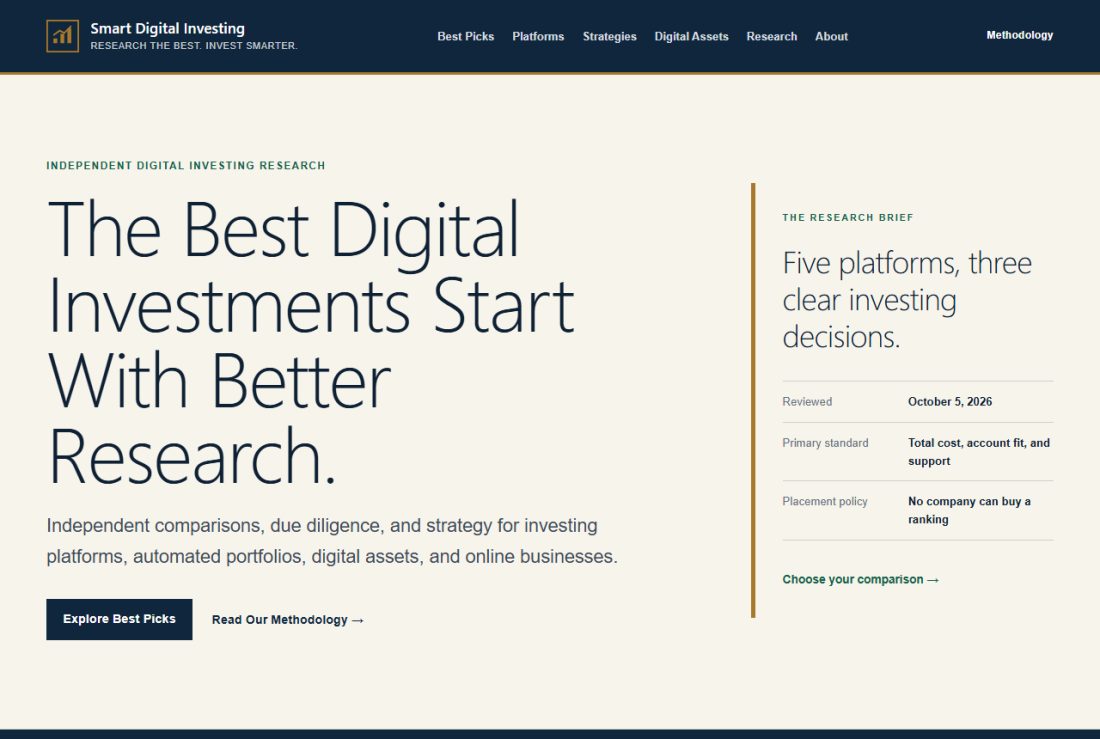 Homepage of SmartDigitalInvesting.com