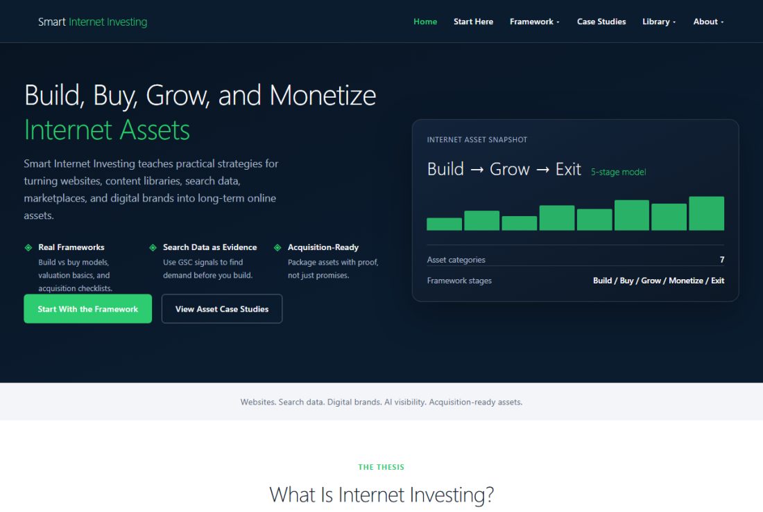 Homepage of SmartInternetInvesting.com