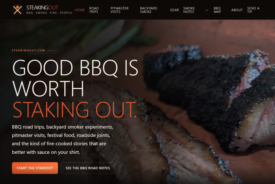 Homepage of SteakingOut.com